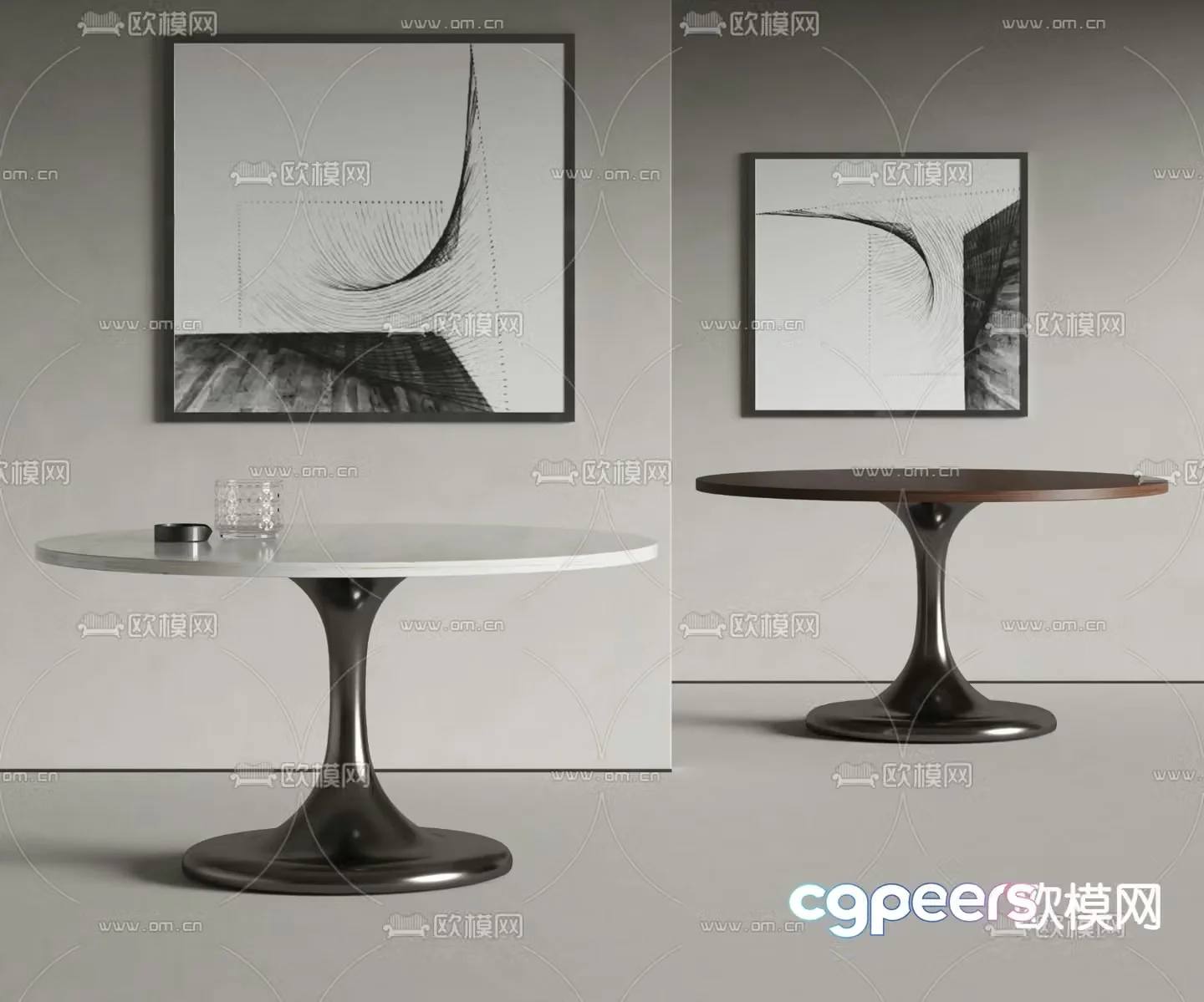 ULIVI SALOTTI round table dining table 3d model