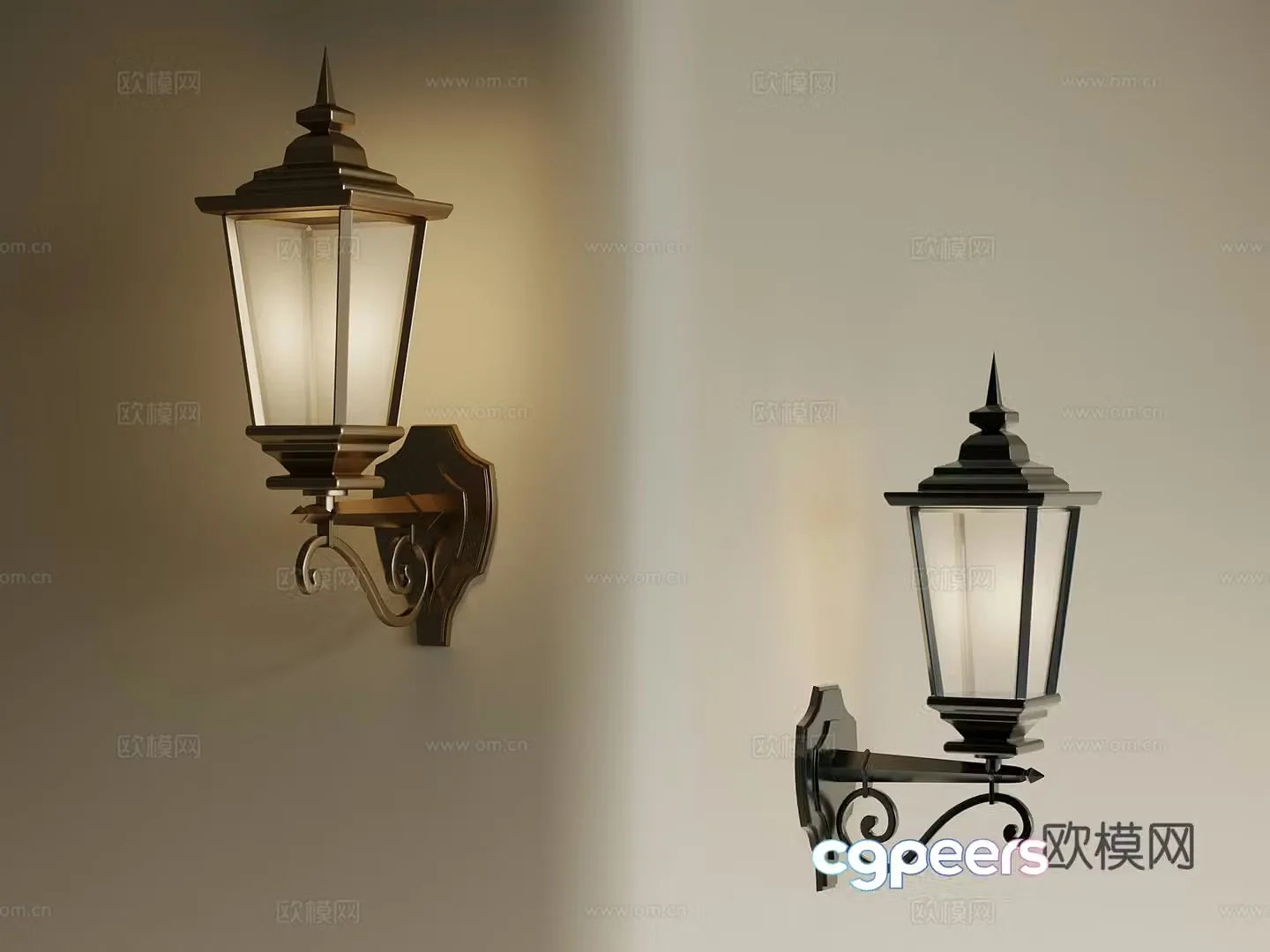 New Chinese style retro metal wall lamp outdoor wall lamp wall lamp bedside wall lamp 3d model