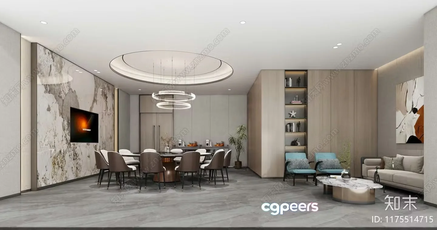 Modern Living Room 3D Model – 9481 – VRAY Render