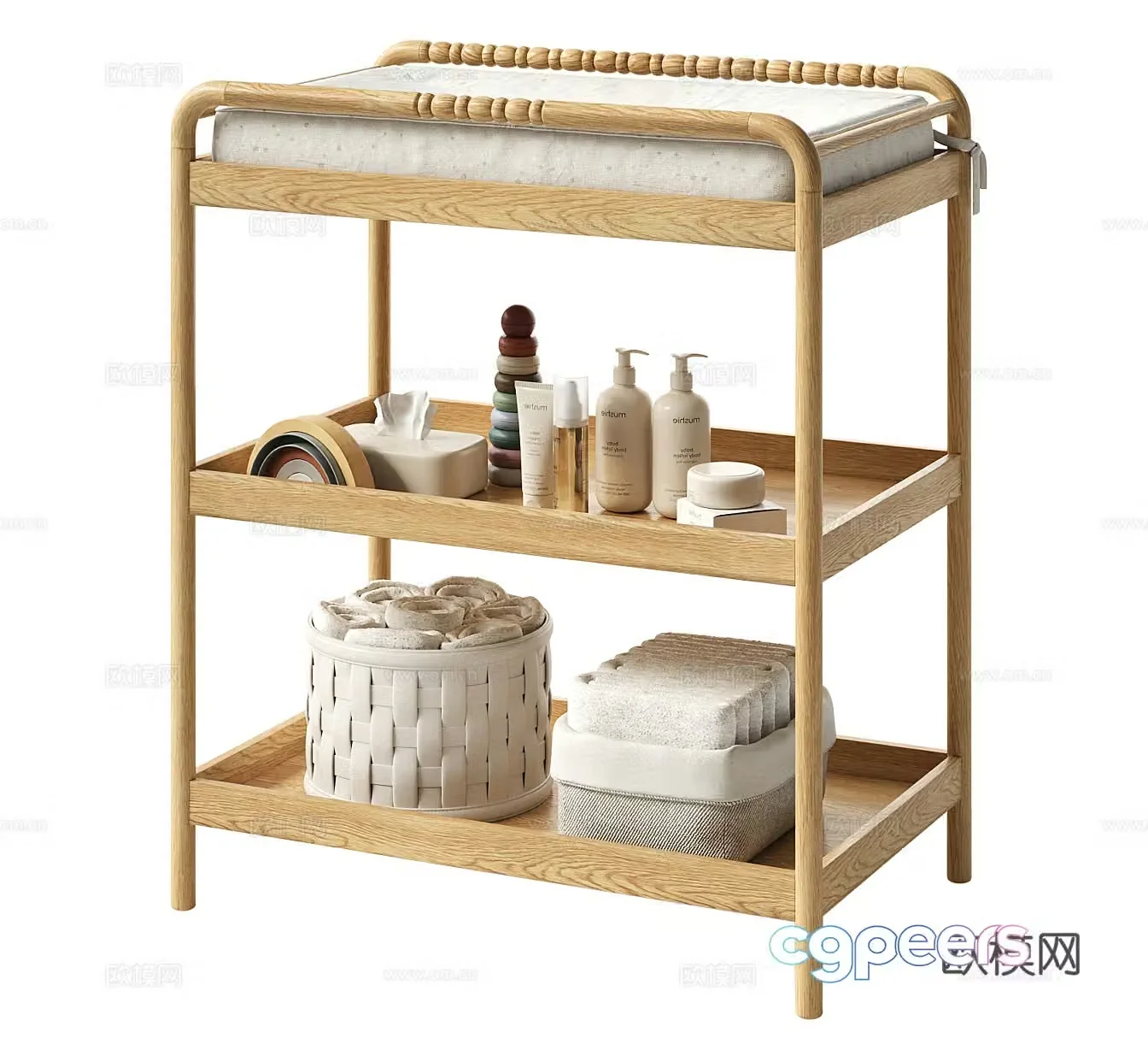 Bathroom rack Solid wood rack Bathroom rack Toiletries Bathroom small pieces Bathroom 3D model