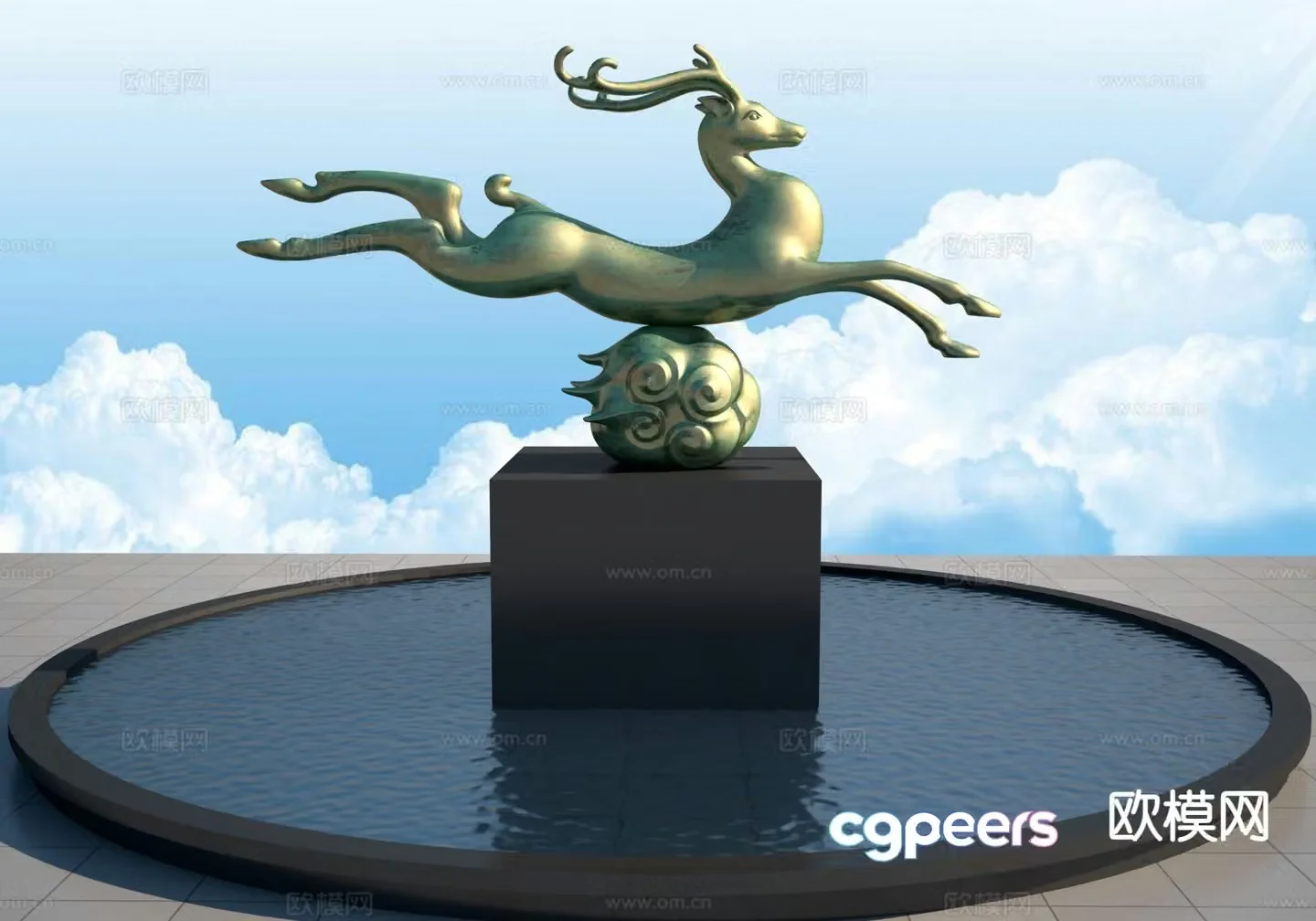 Square sculpture Luzi sculpture 3D model