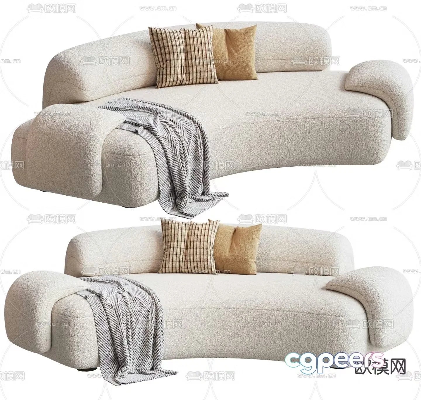 collection special-shaped sofa curved sofa 3d model