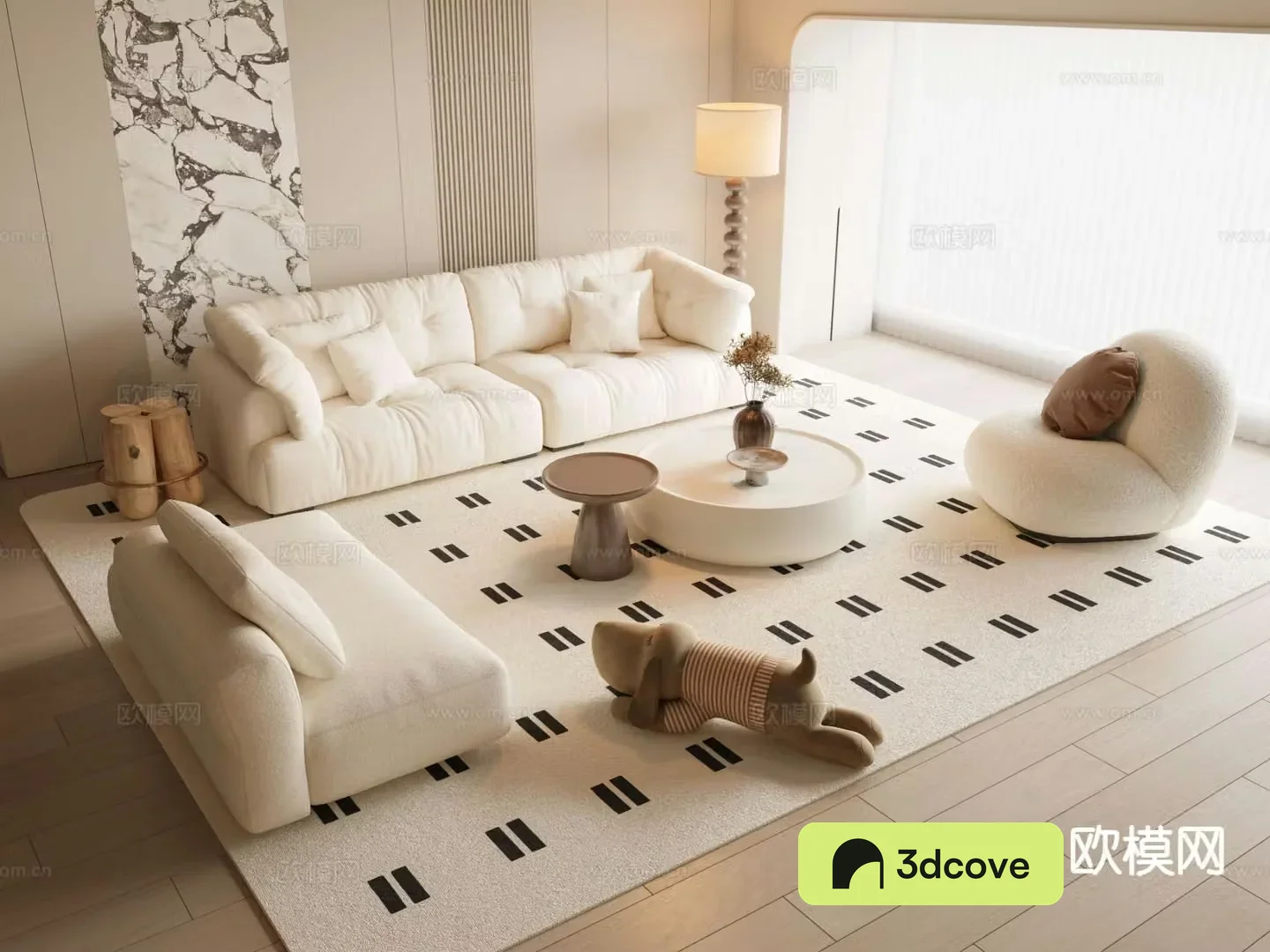Cream style modular sofa