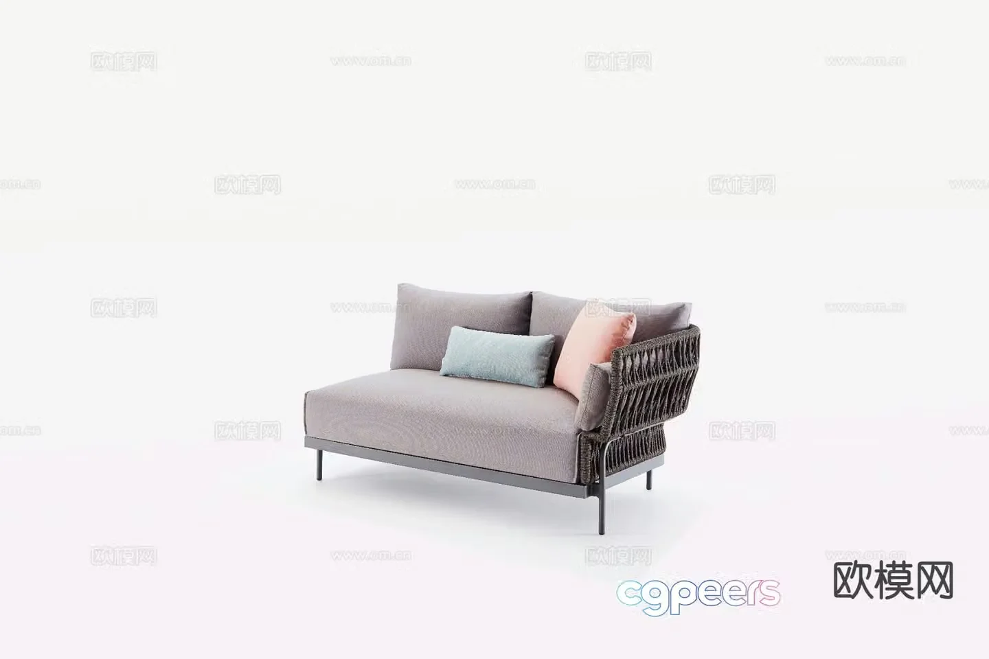 Modern patio bed outdoor sofa 3d model
