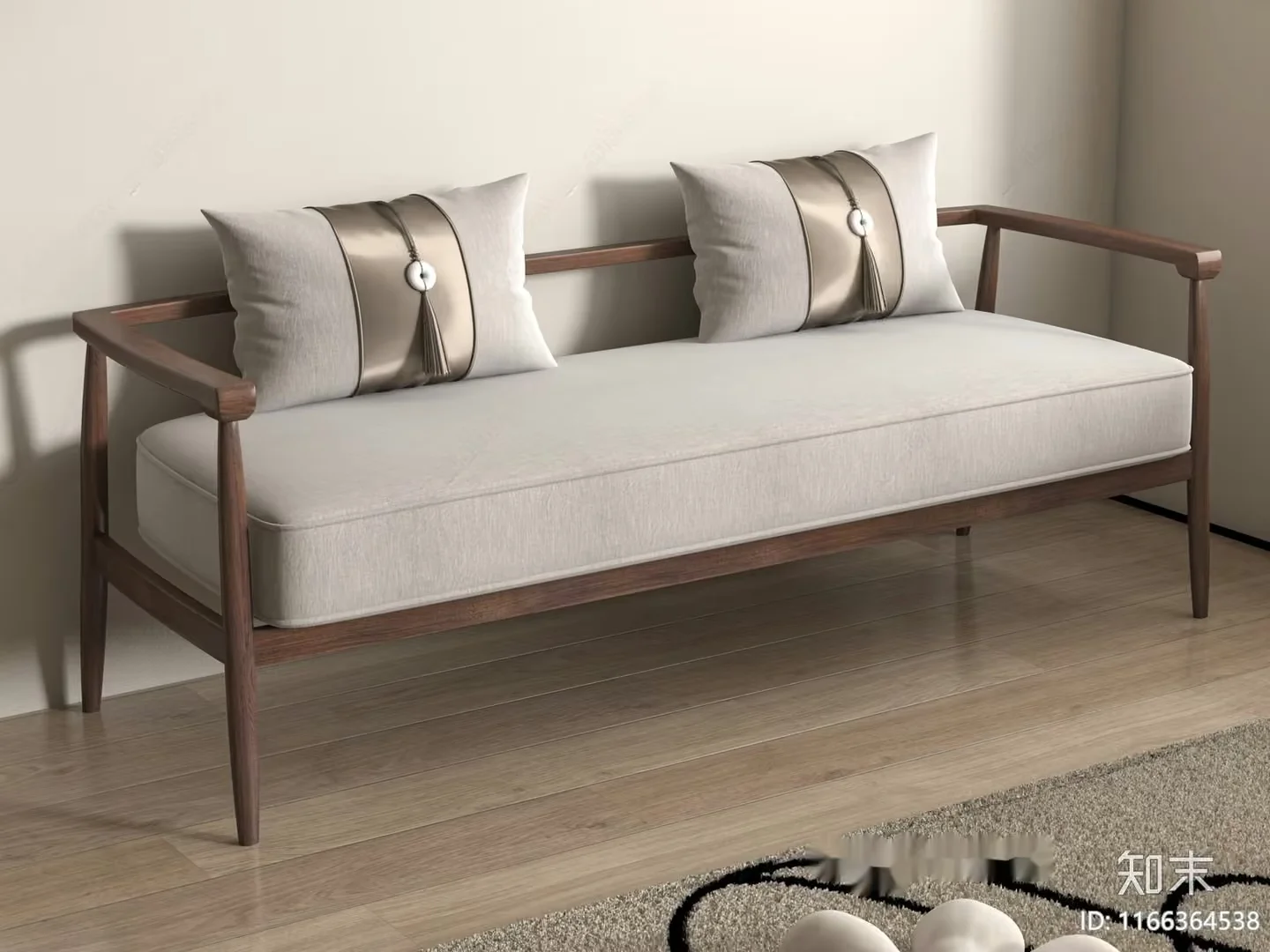 Modern Wooden Sofa 3D Model – 10348 – VRAY Render