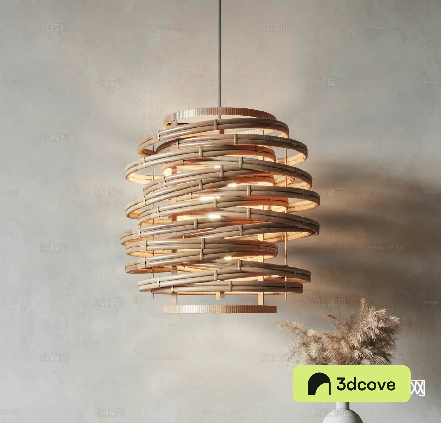 Wabi-sabi chandelier rattan chandelier