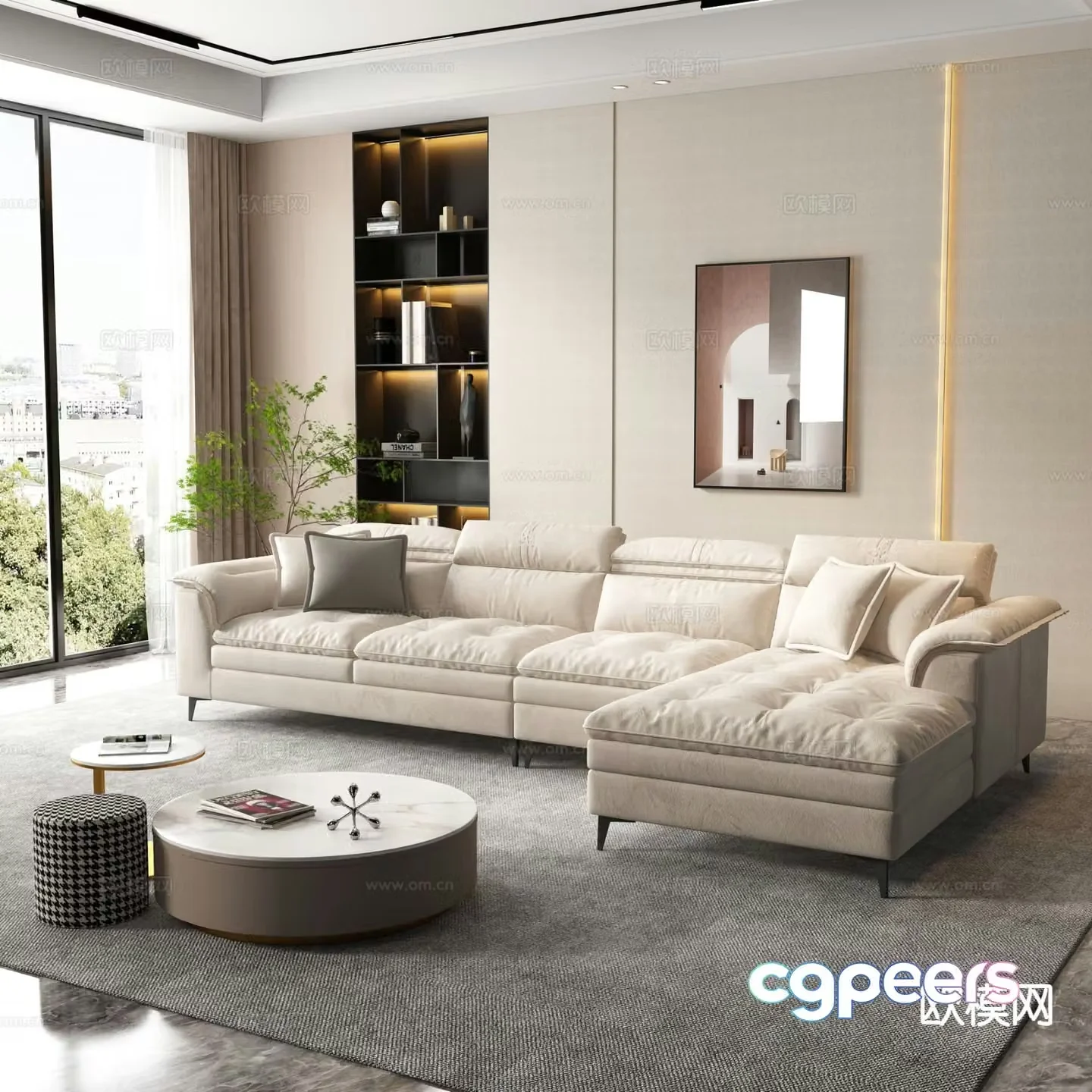 Modern corner sofa modular sofa 3d model