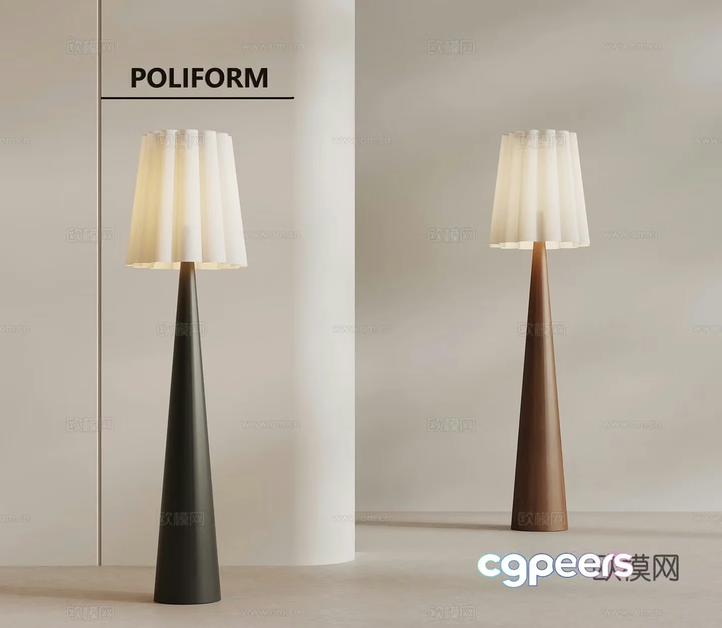 French medieval floor lamp 3d model