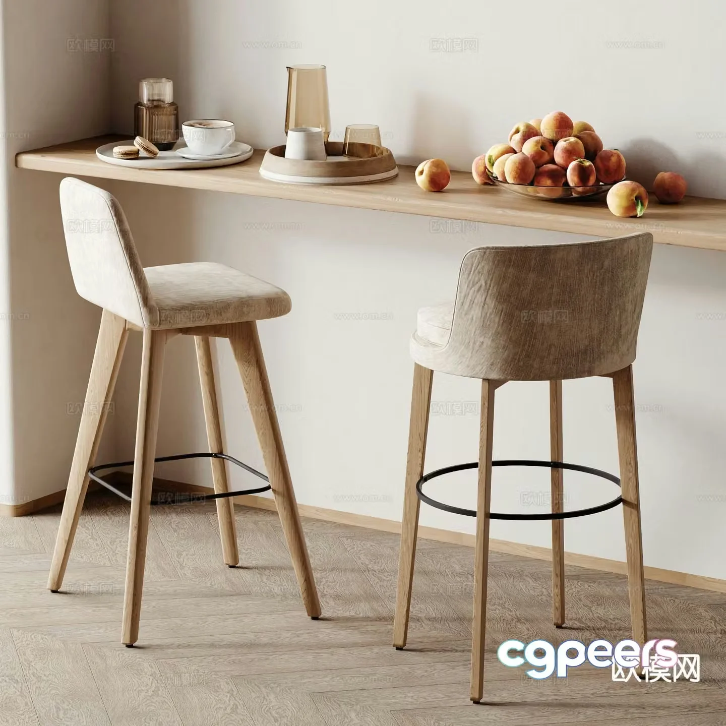 Modern bar stool bar stool high stool 3d model