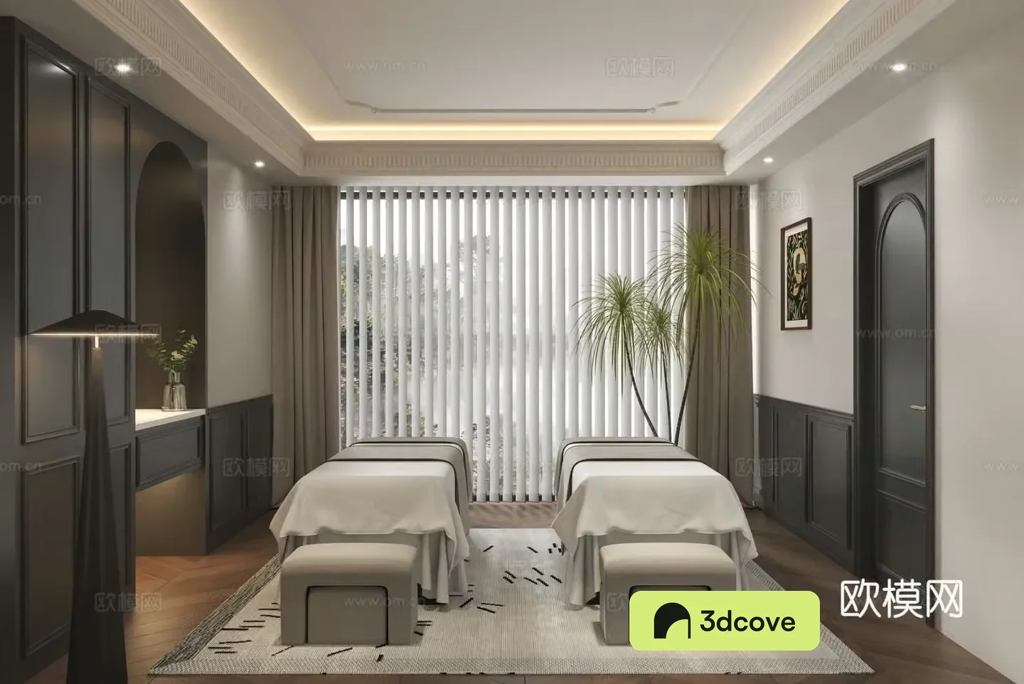 Modern French beauty salon Beauty private room Beauty bed Beauty stool Dream curtain
