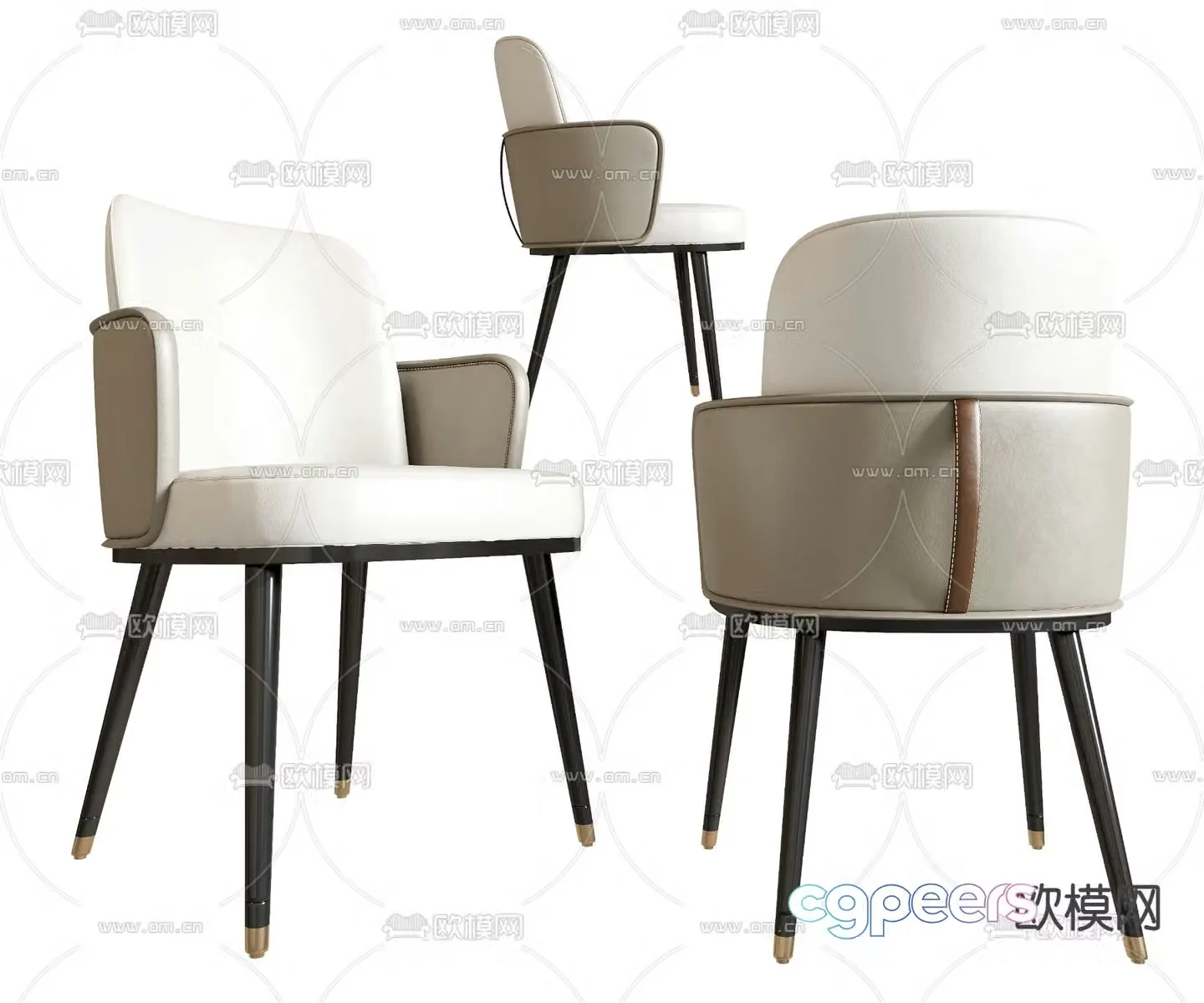 minotti modern chair lounge chair 3d model