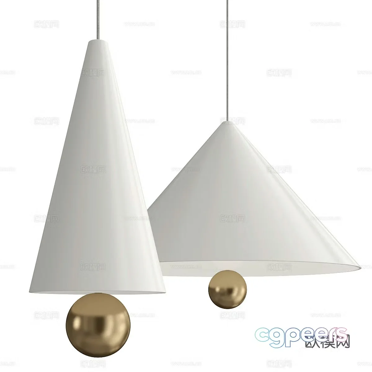 Modern light luxury minimalist decorative chandelier 3D model