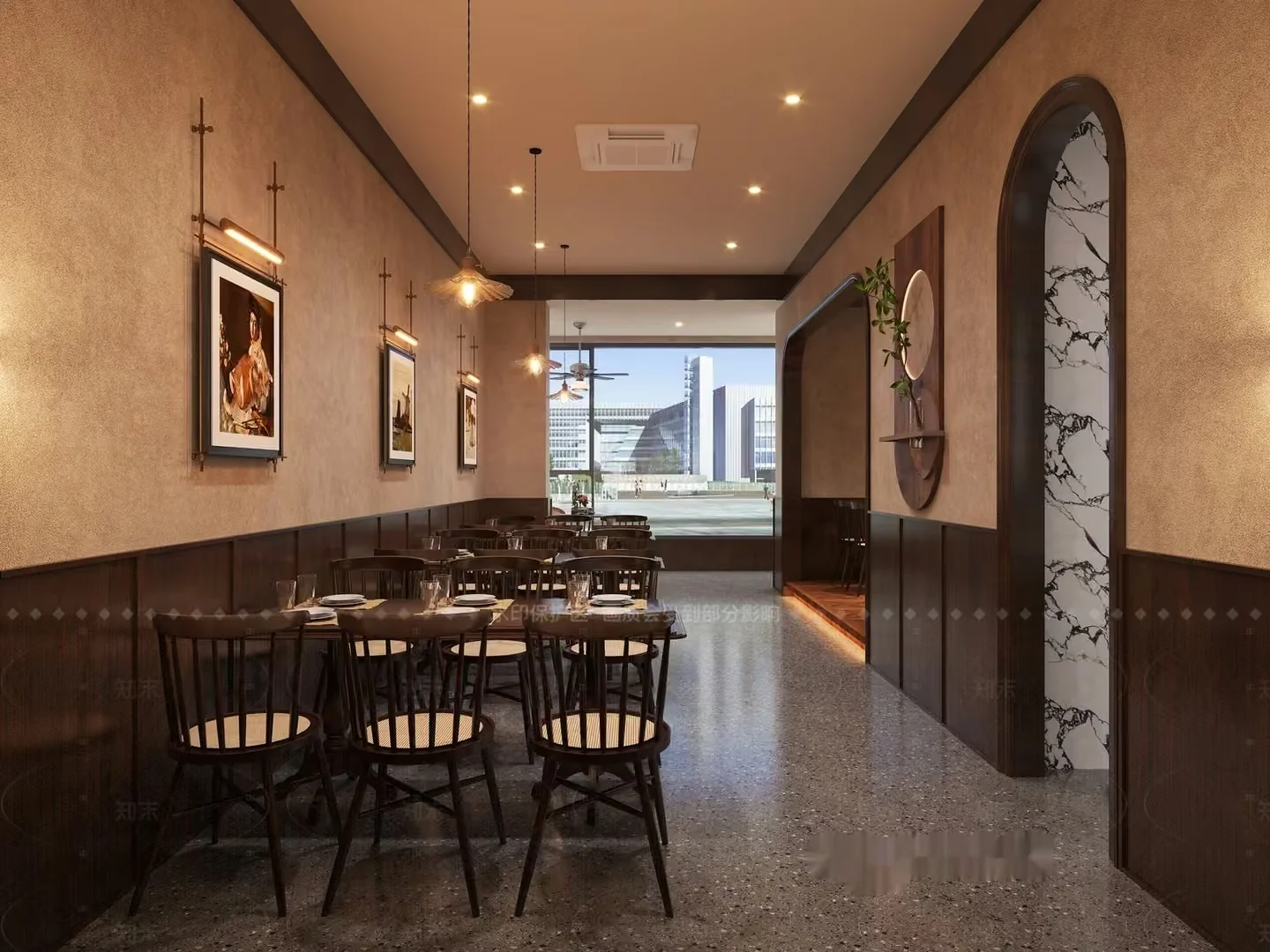 Modern Restaurant Interior 3D Model – 14202 – CORONA Render