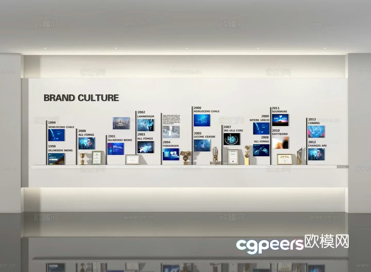 Corporate wall cultural wall promotional wall 3d model