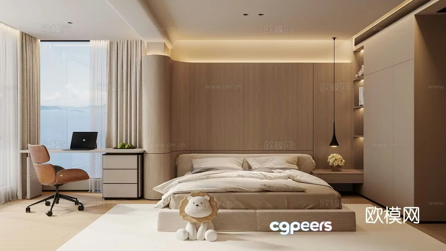 Modern bedroom second bedroom 3d model