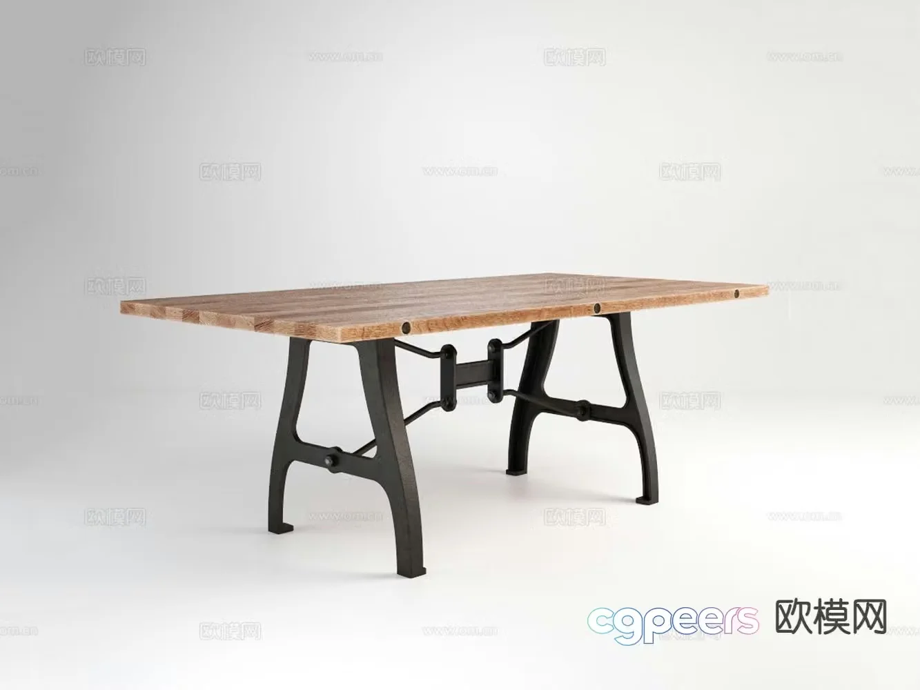 Industrial style desk desk computer desk 3d model