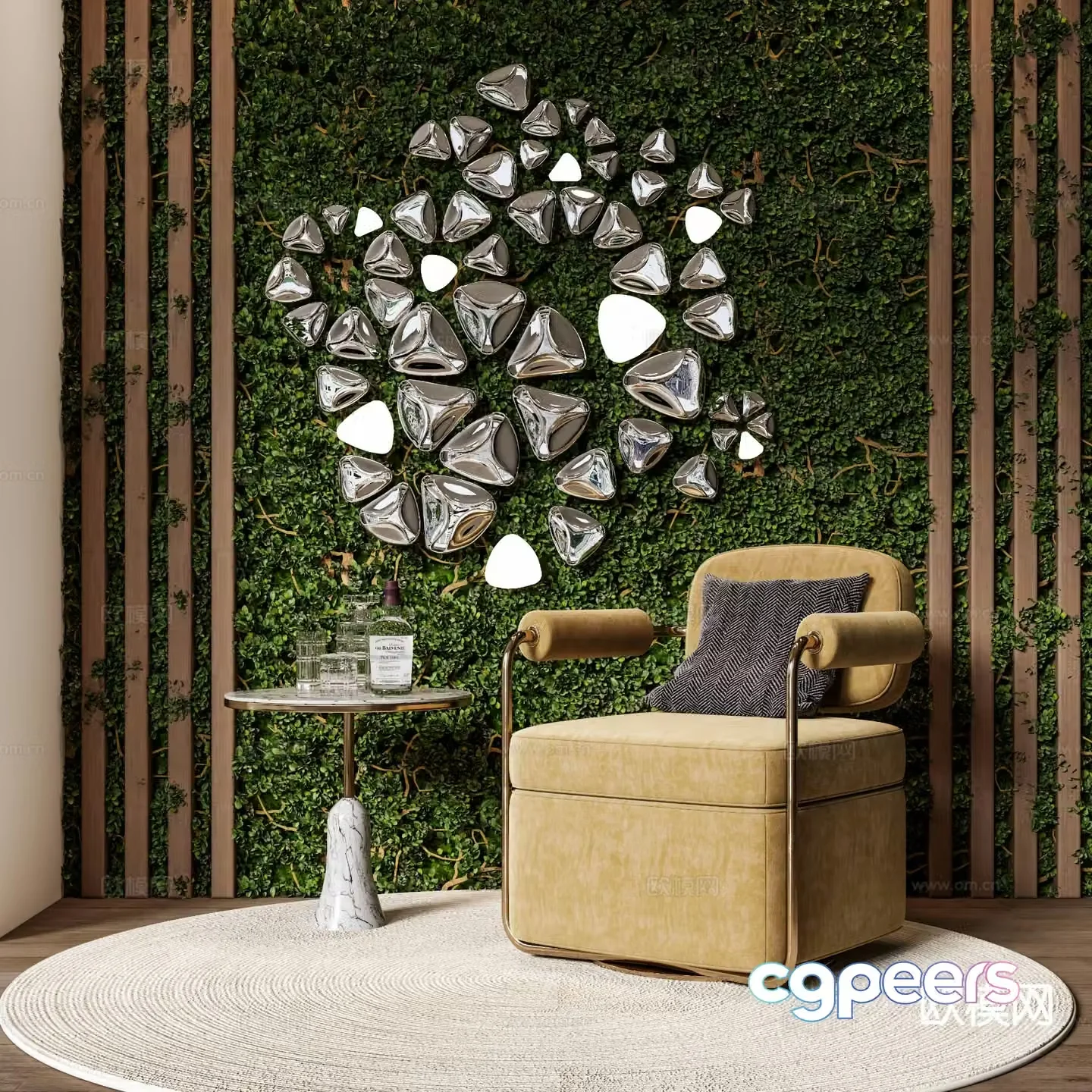 Modern sofa chair leisure chair table 3d model