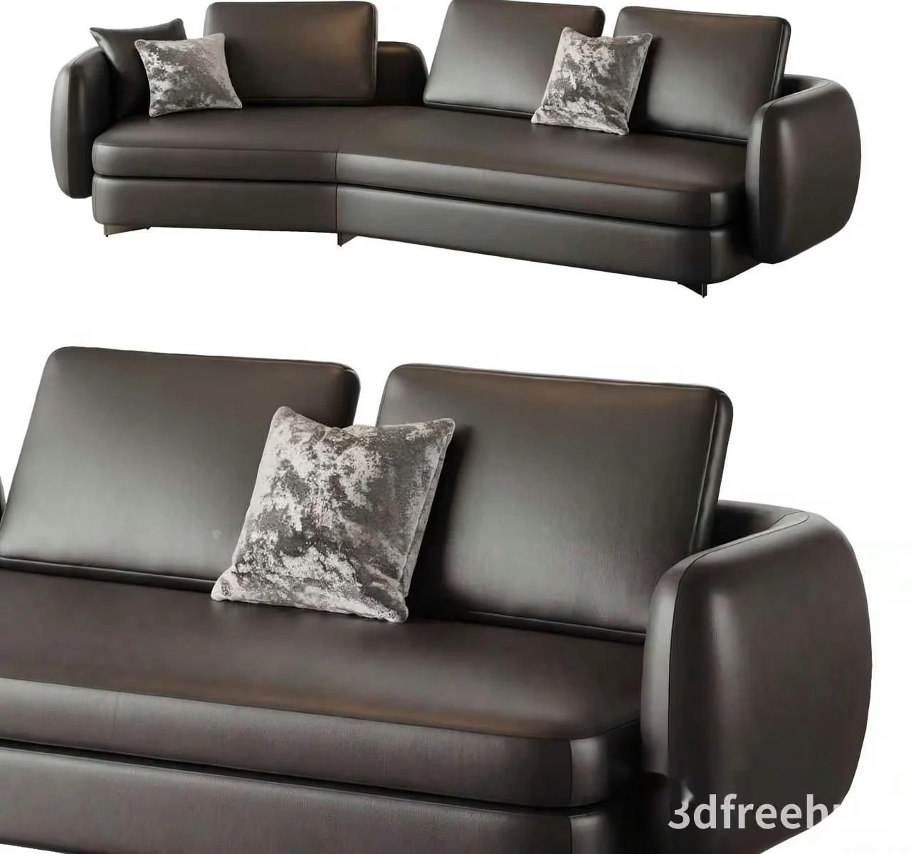 Modern Leather Couch 3D Model – 21638 – VRAY Render