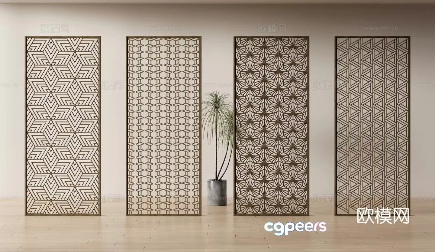 Modern screen partition 3d model