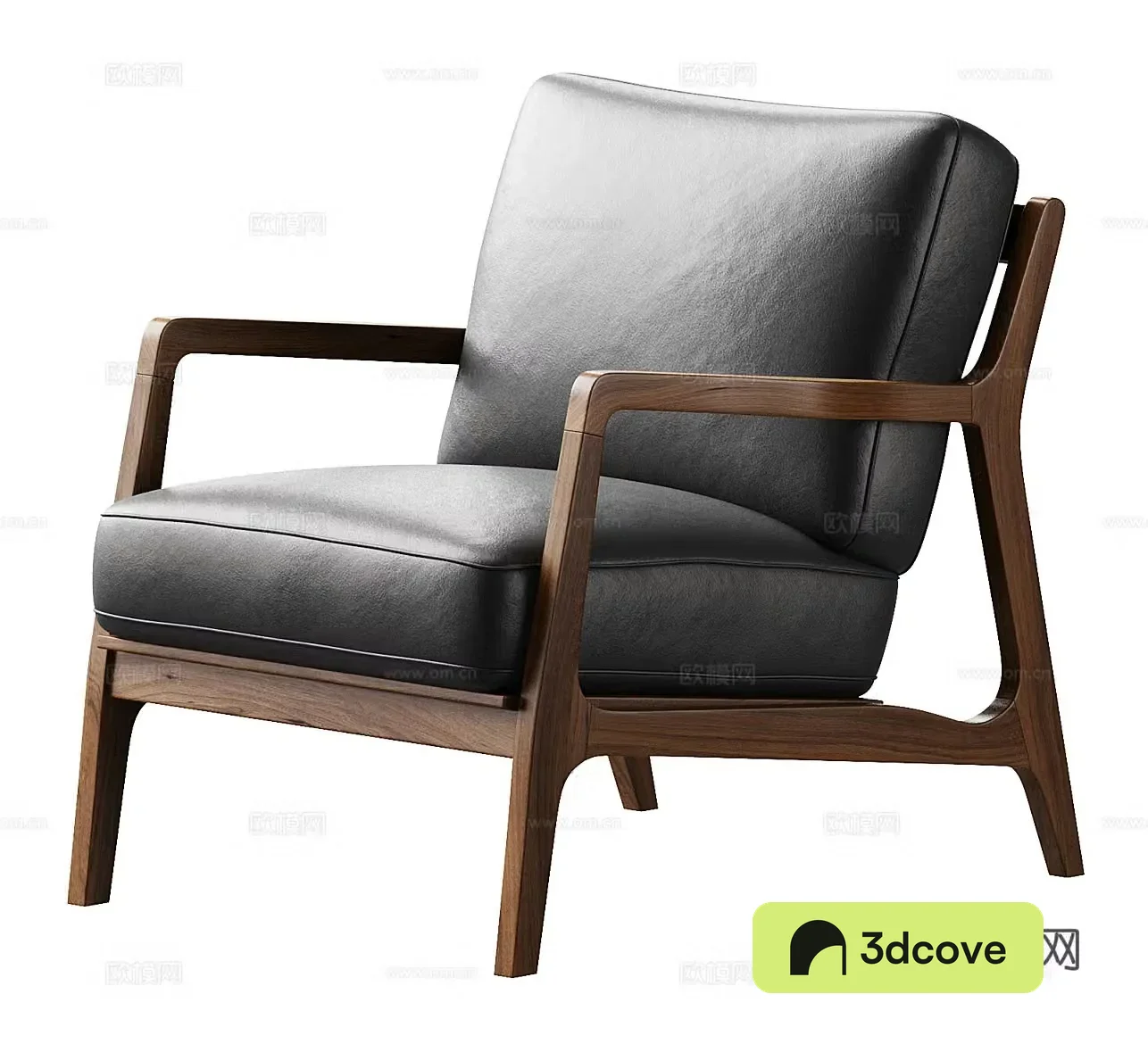 Medium-old leisure chair Medium-old single chair Leather leisure chair Leather single sofa Leather single chair Civil 3D model