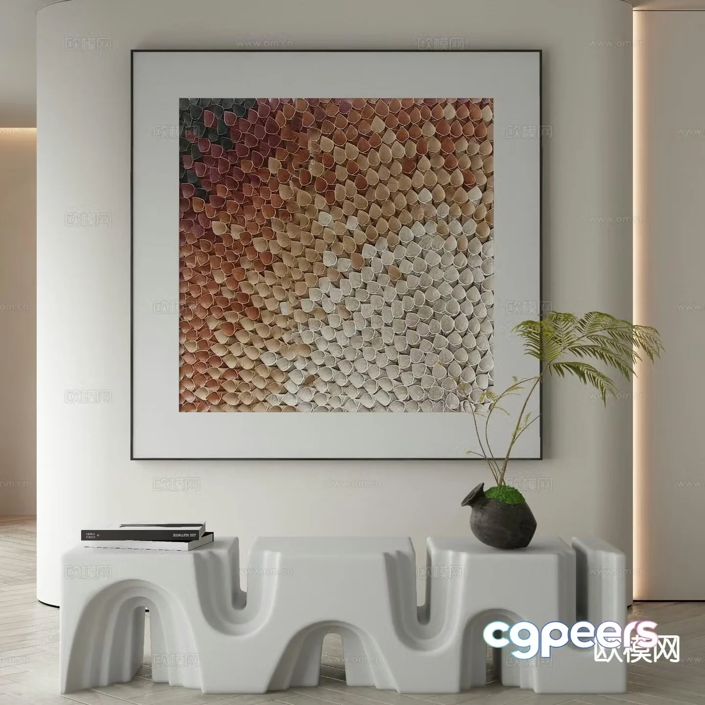 Modern art painting texture painting decorative painting 3d model