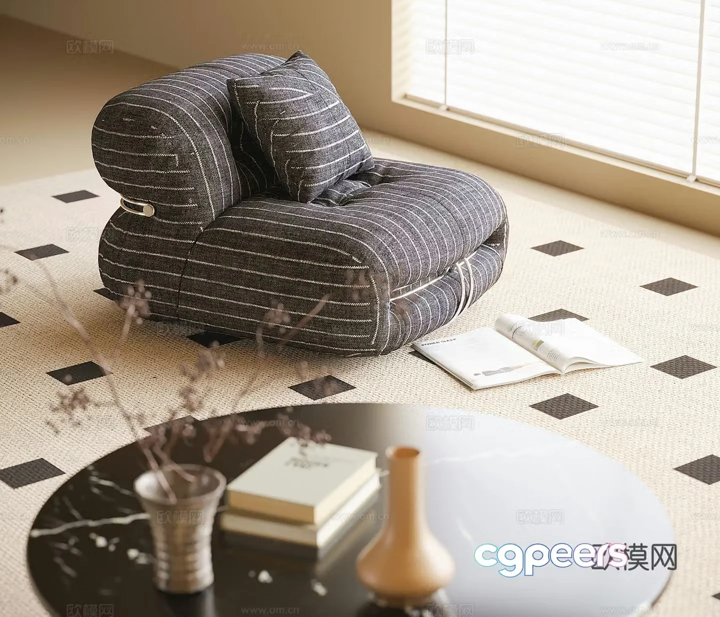 Modern lazy sofa single sofa 3d model