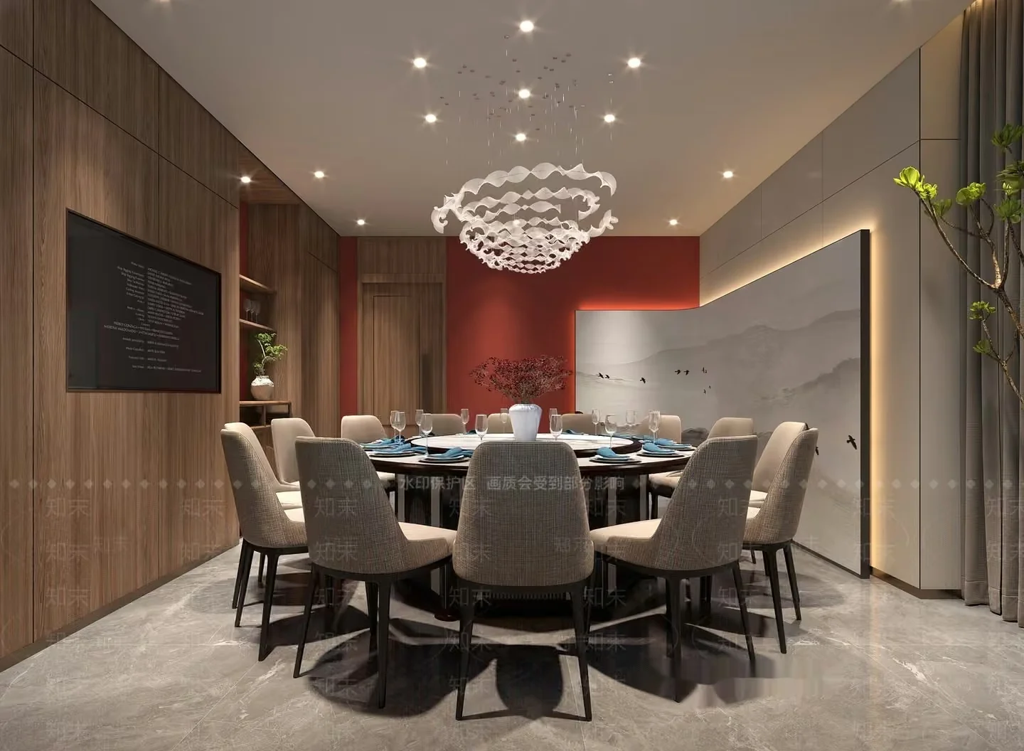 Modern Dining Room 3D Model – 8615 – VRAY Render