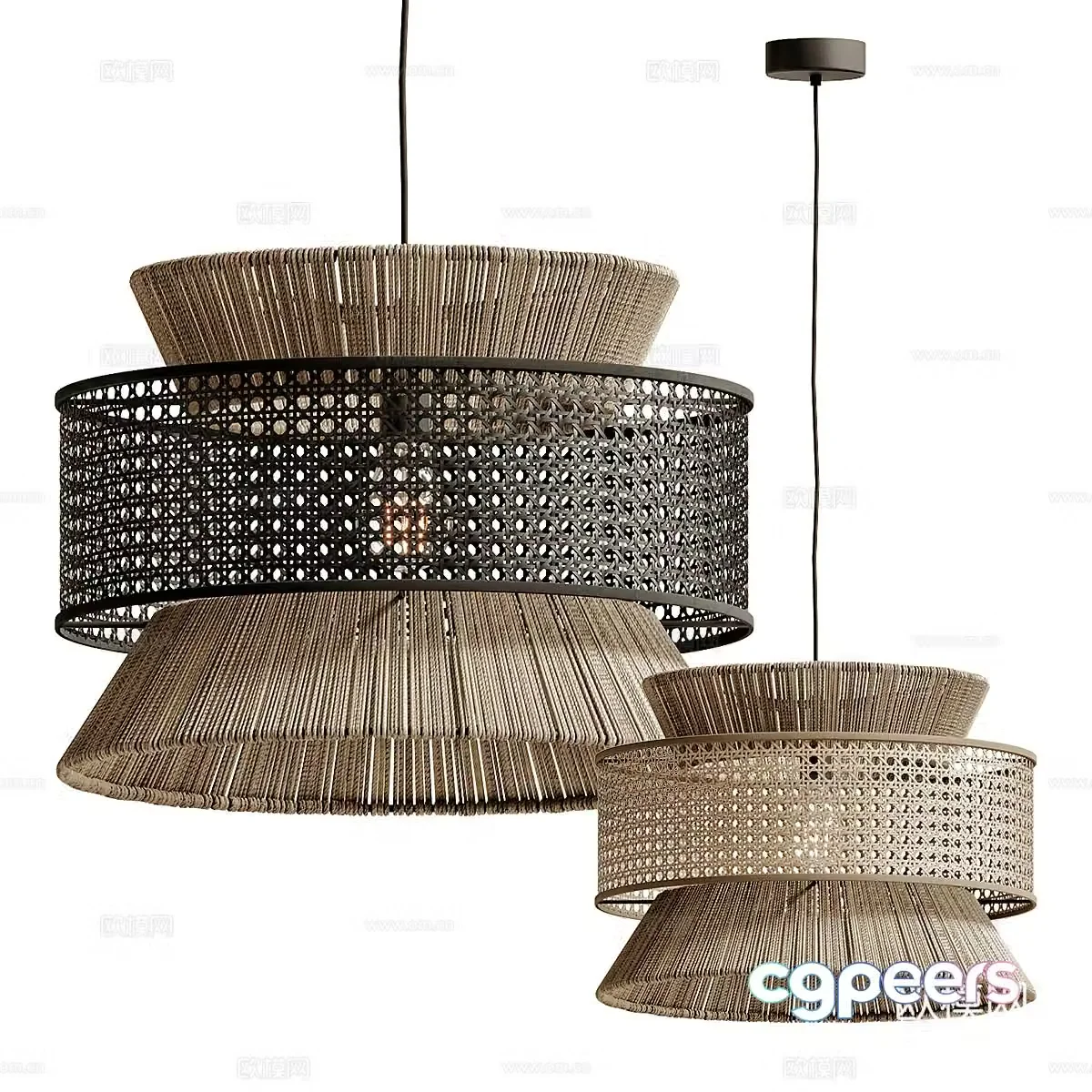 3 Silent woven chandelier 3D model
