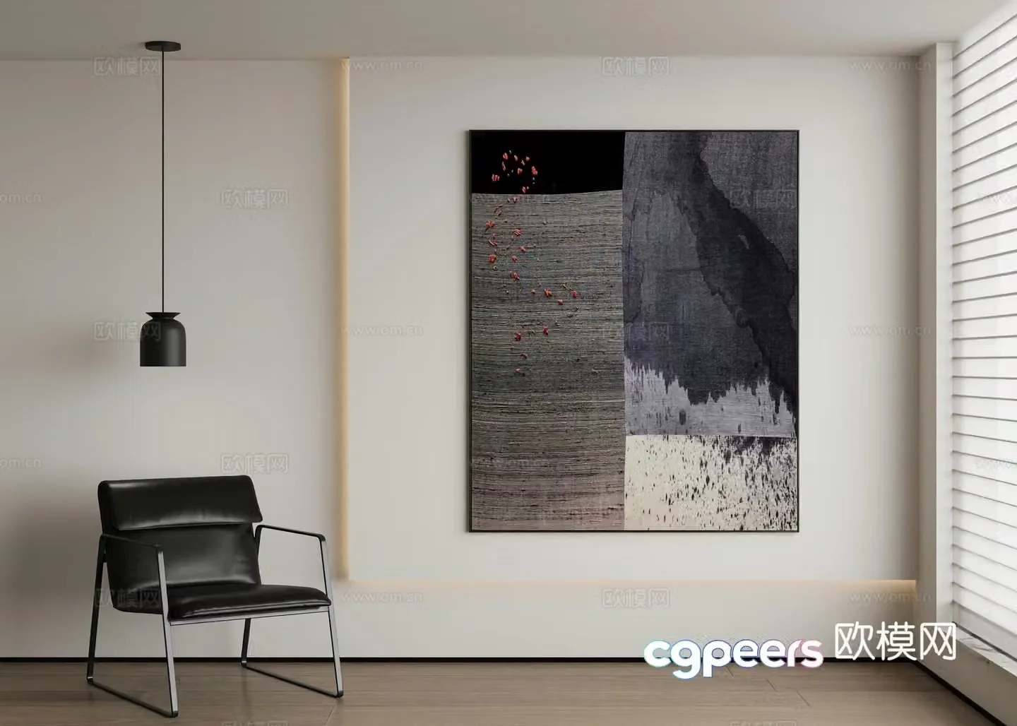 Modern abstract painting decorative painting 3d model