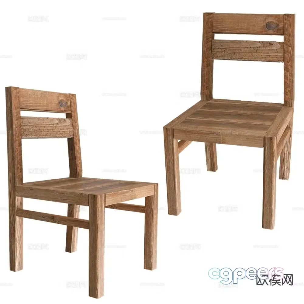 Bemondi wooden stool leisure stool 3d model