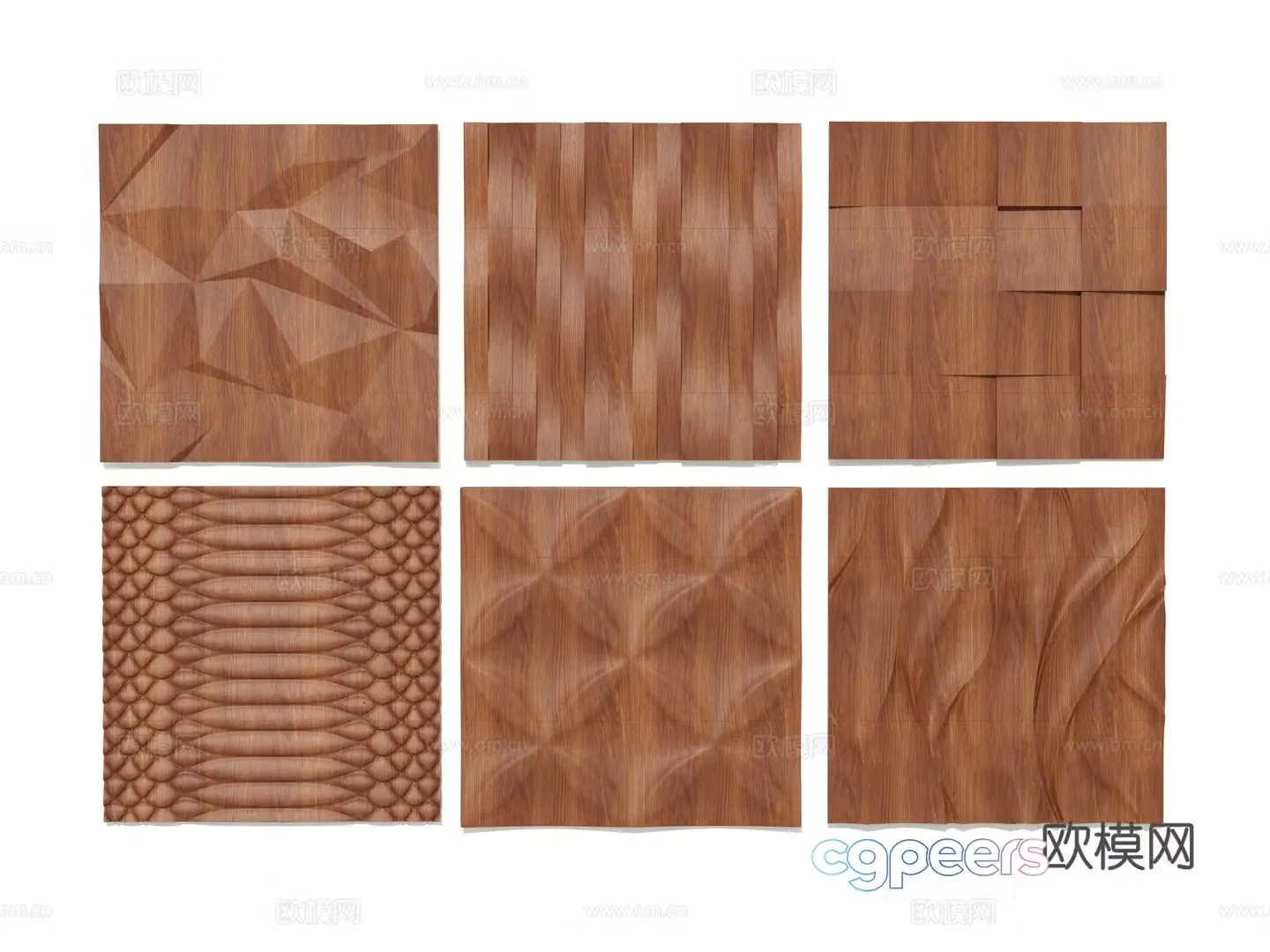 Modern wall veneer wood veneer three-dimensional wall facade special-shaped wainscot d â€‹â€‹model