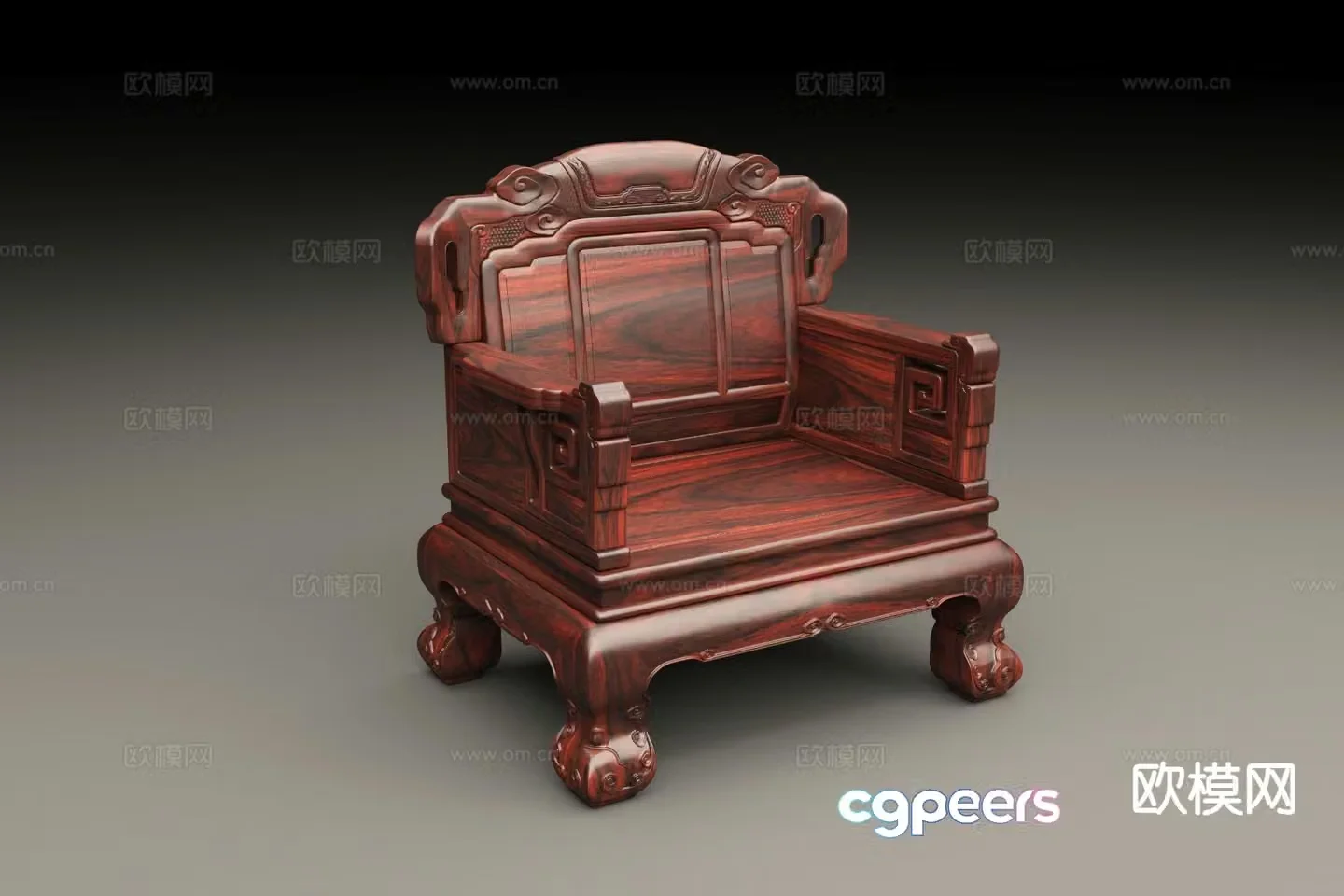 Chinese mahogany sofa single sofa 3d model