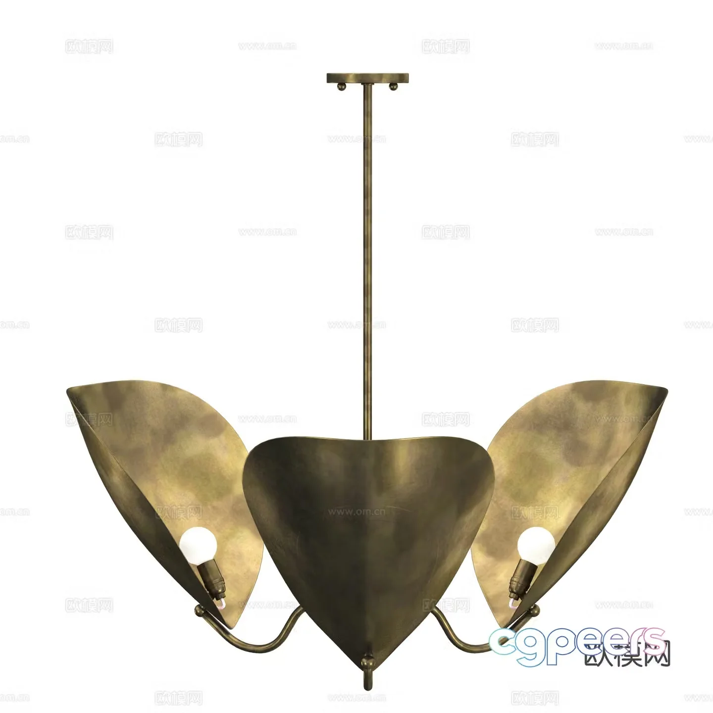 Light luxury chandelier restaurant prevention art chandelier 3d model