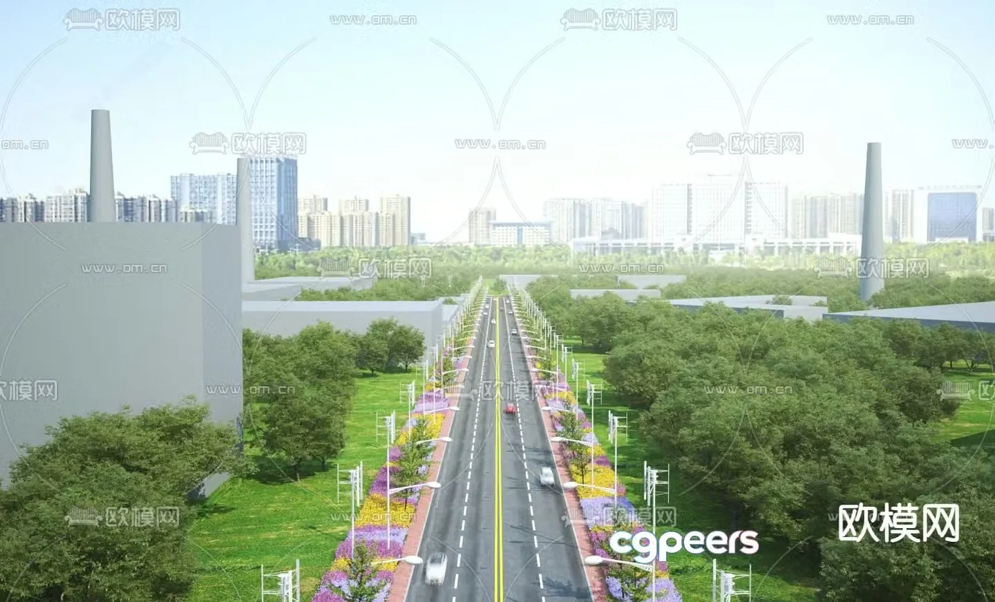 road road greening 3d model