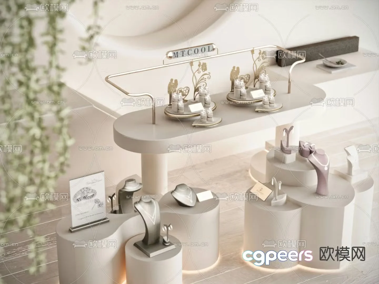 Island table jewelry cabinet jewelry cabinet 3d model
