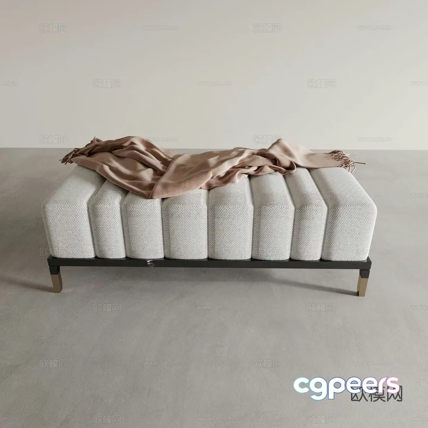 Footrest Sofa Bench Shoe Changing Bench 3D Model