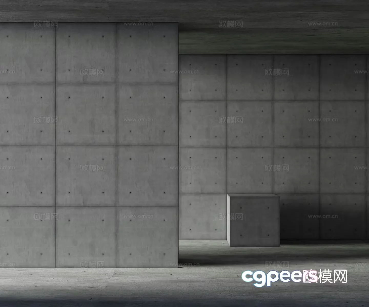 Modern cement board concrete 3d model