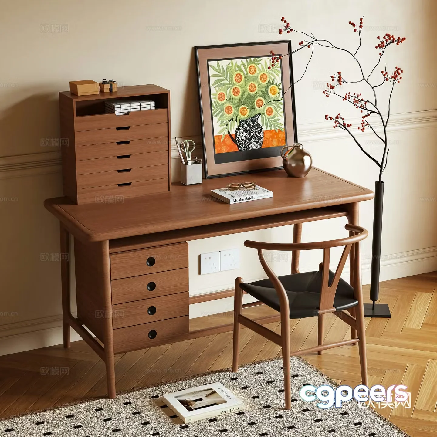 Log Wind Desk 3D Model