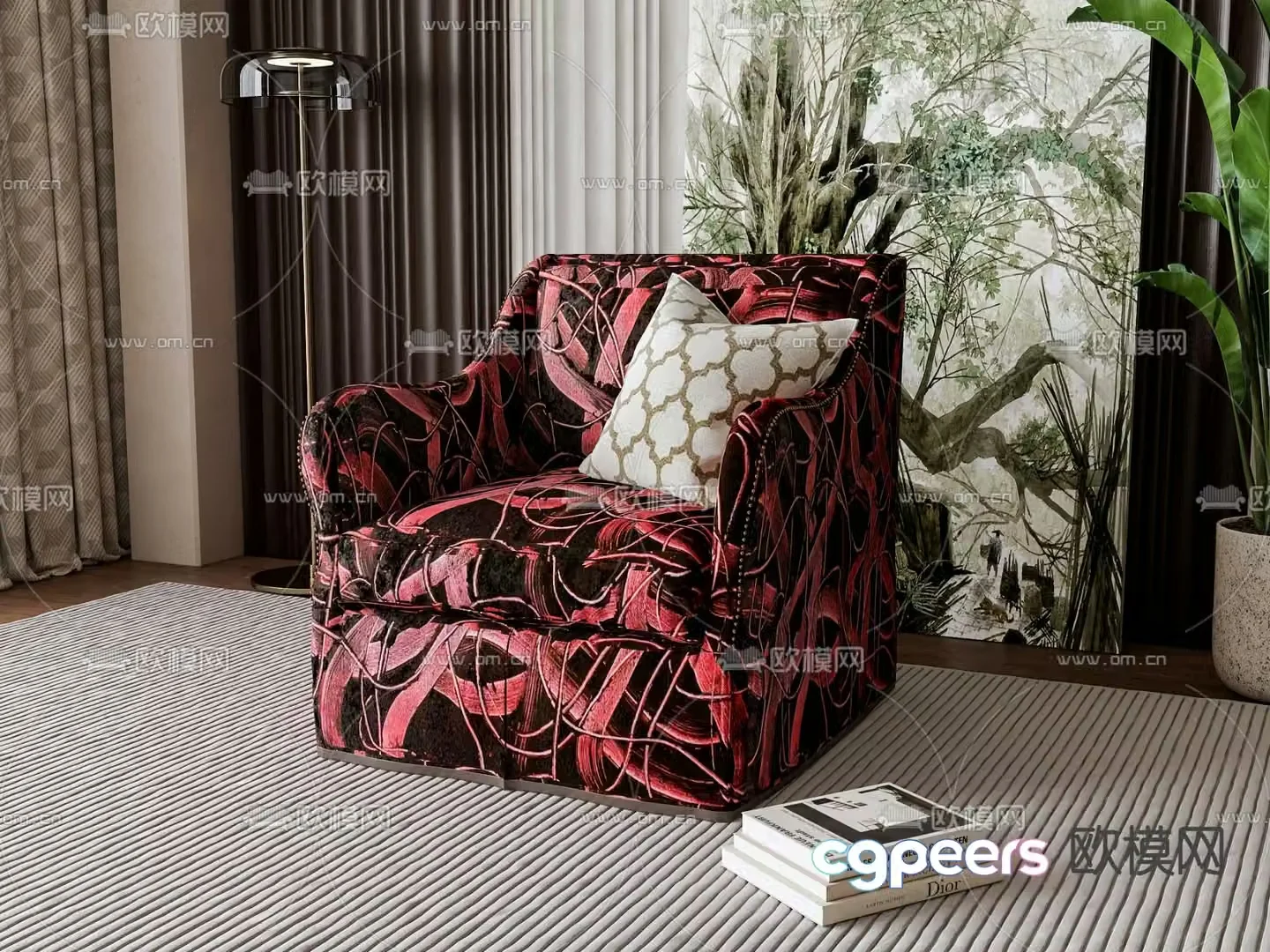 Single sofa leisure sofa 3d model