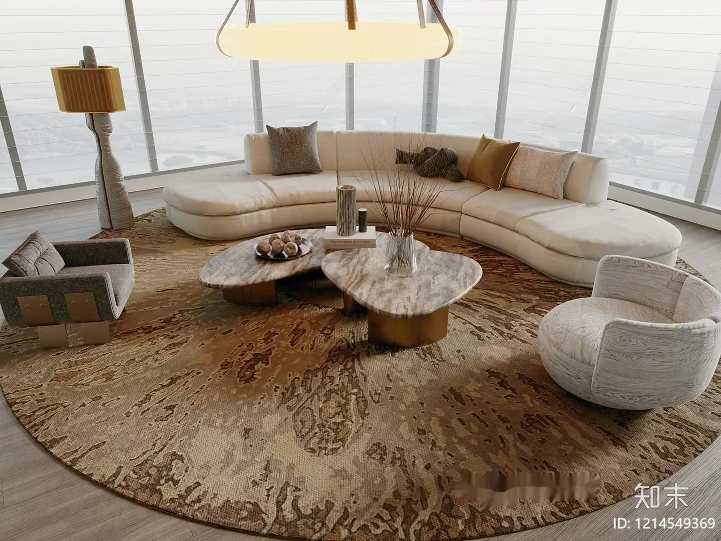 Modern Living Room 3D Model – 21908 – VRAY Render