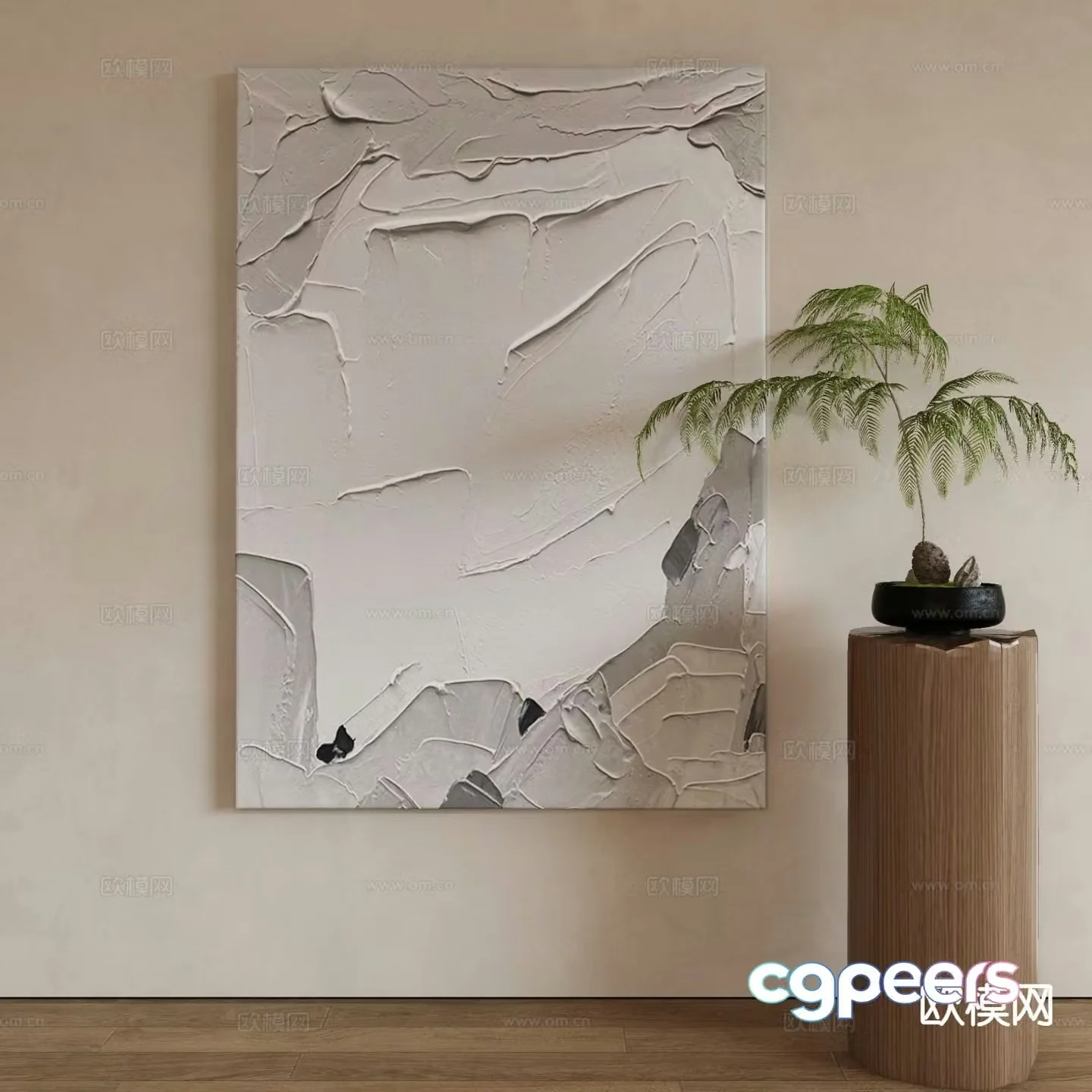 Modern decorative painting oil painting texture painting 3d model