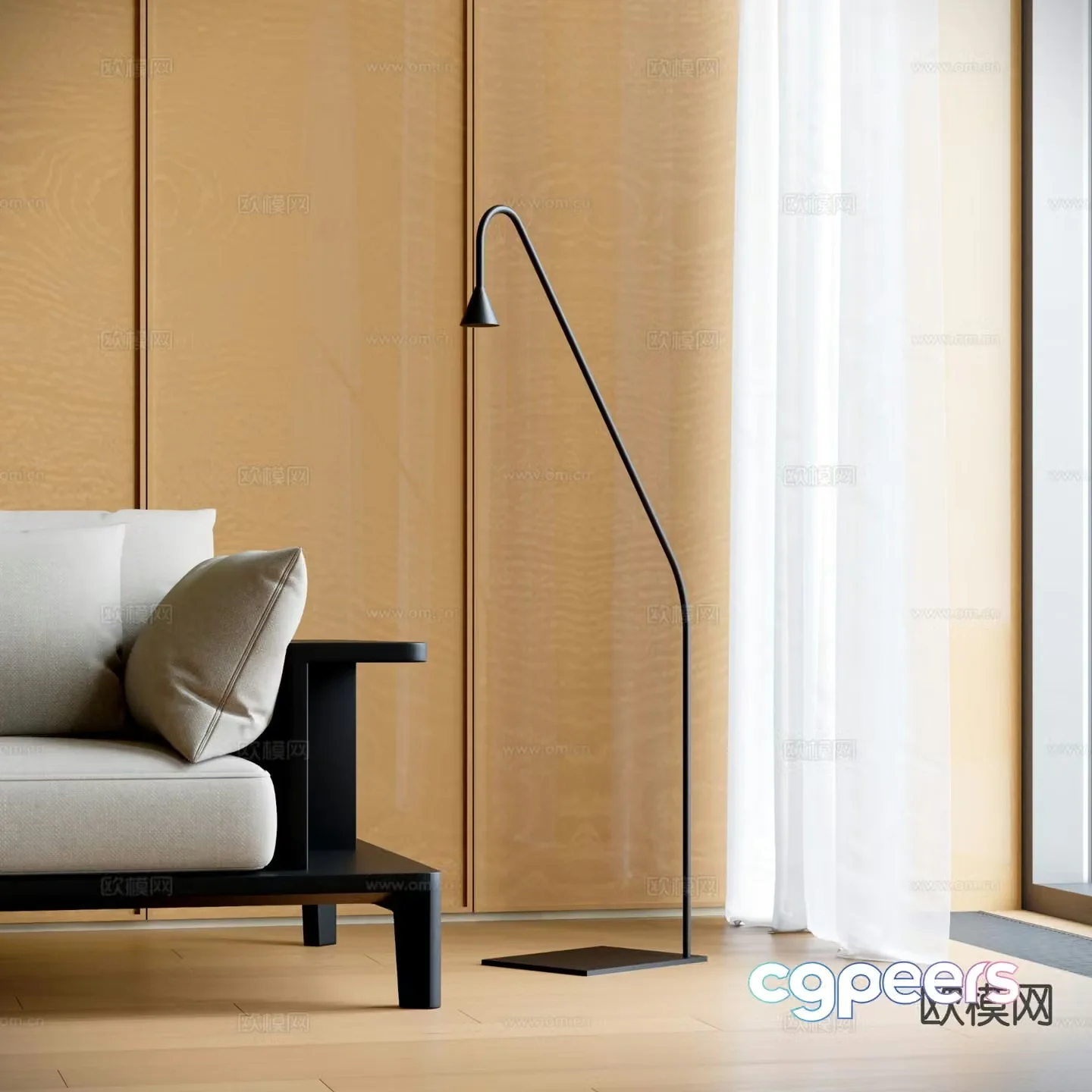 Minimalist floor lamp 3d model