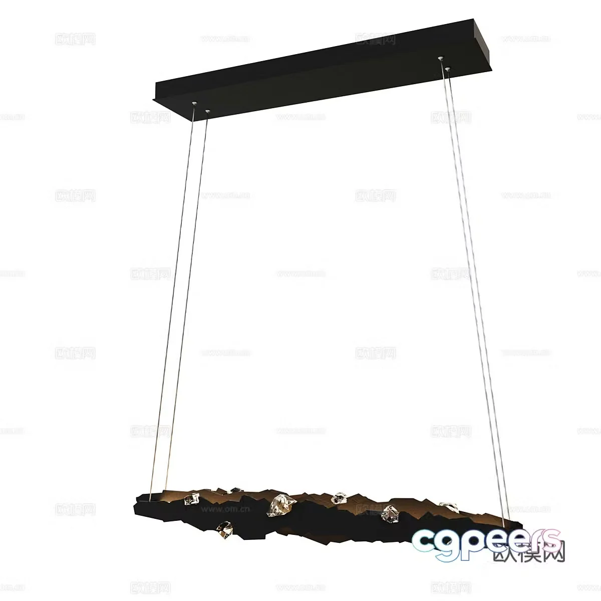 Modern minimalist chandelier living room chandelier 3d model
