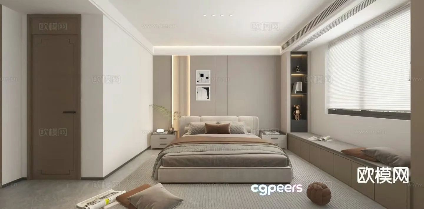 Modern bedroom master bedroom 3d model
