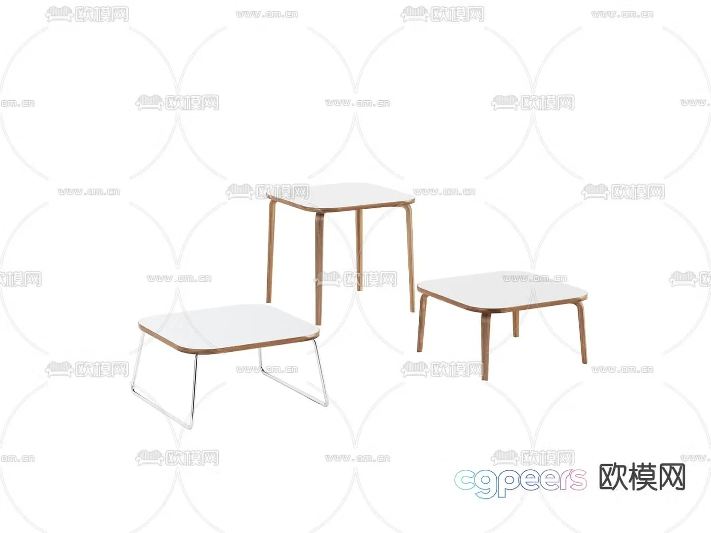 Modern side table angle table 3D model