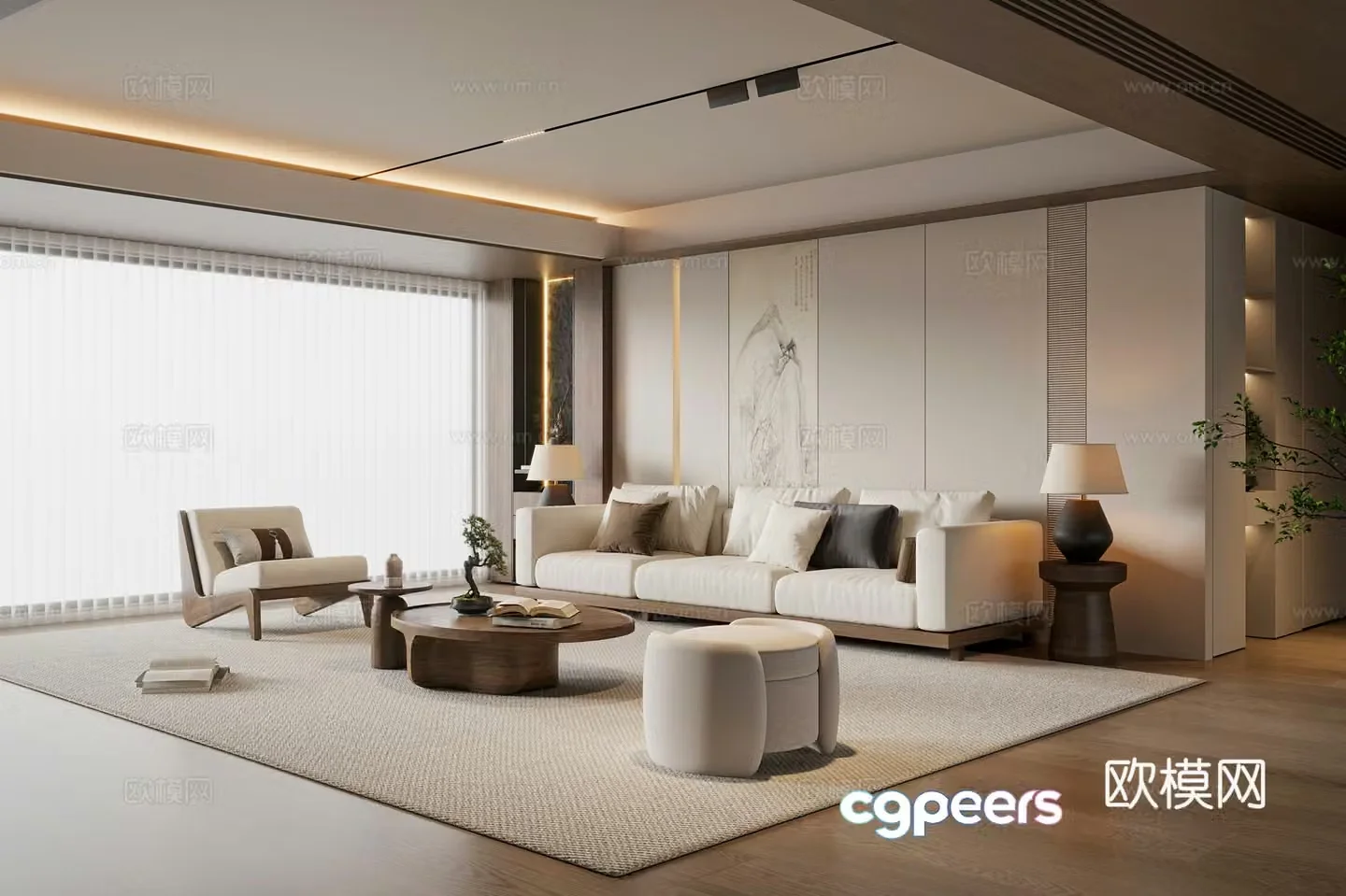 New Chinese living room 3D model