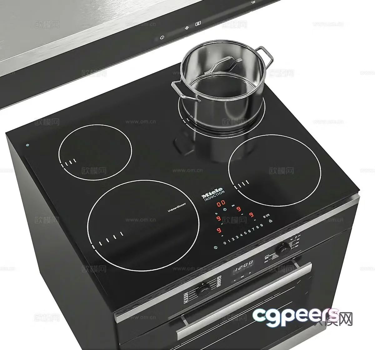 Modern stove integrated stove induction stove electromagnetic cooker smokeless stove disinfection cabinet dishwasher baking 3D model