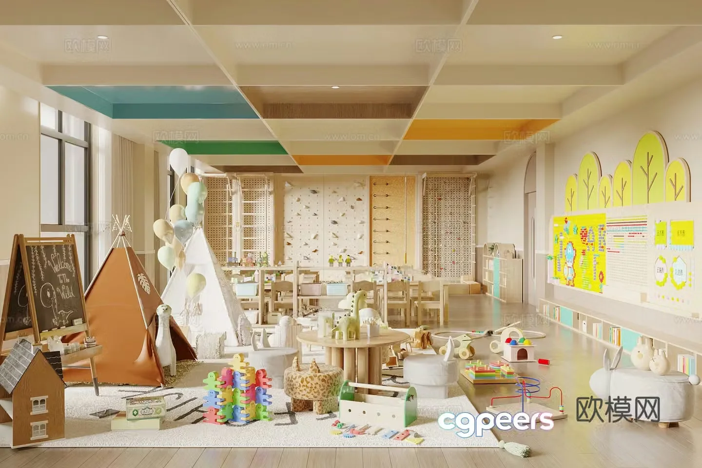 Modern children’s entertainment room 3d model