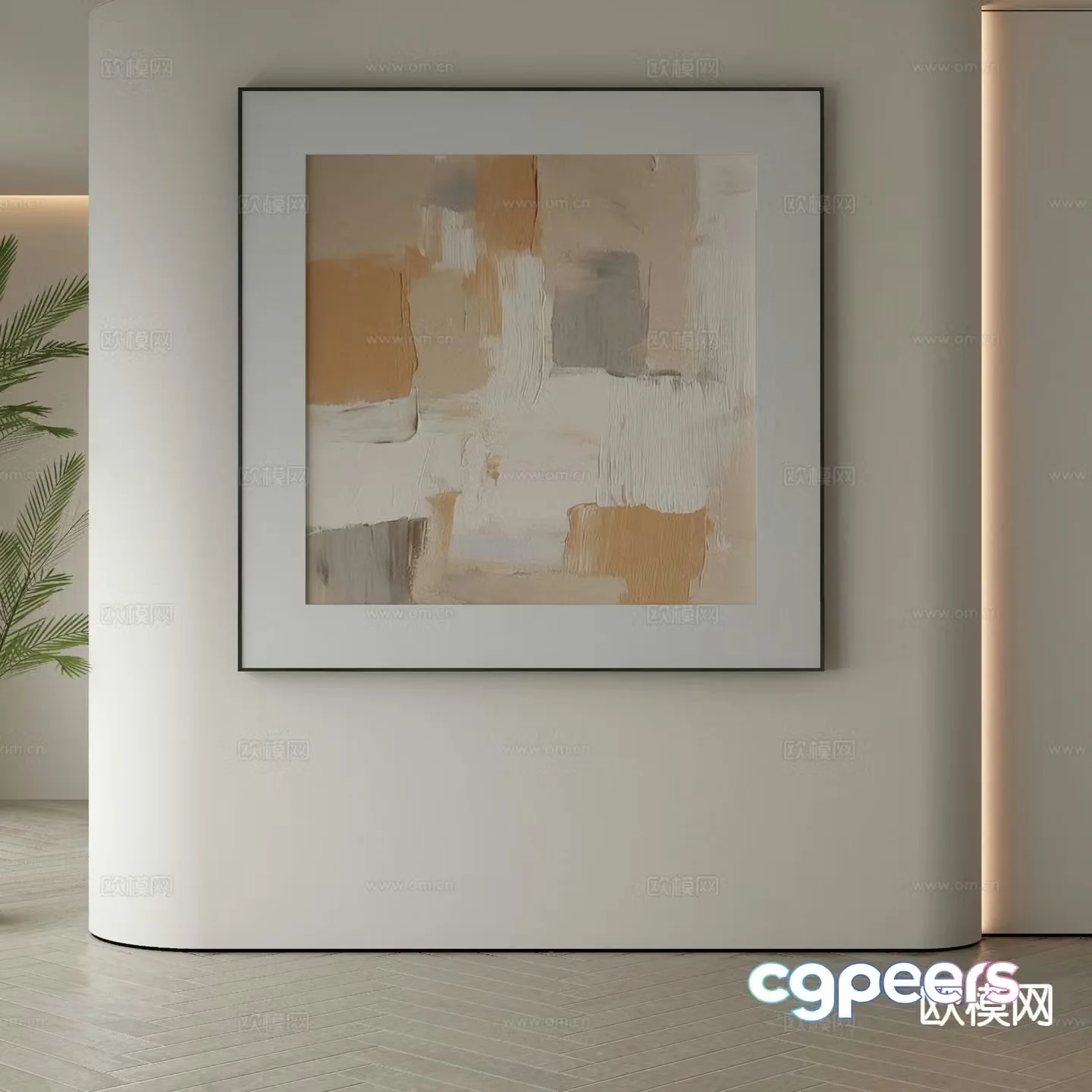 Modern decorative painting hanging painting 3d model