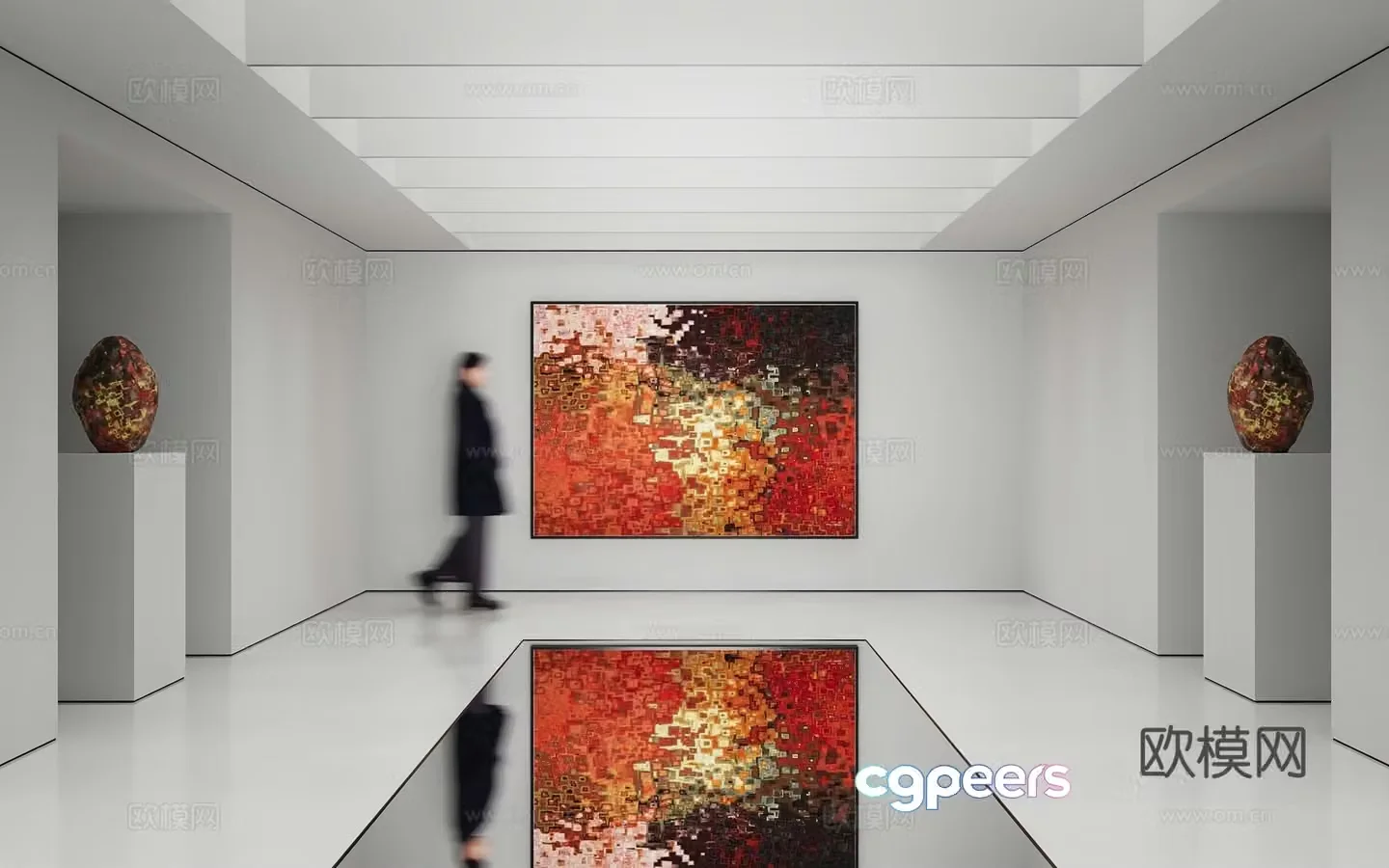 Modern abstract painting Decorative painting Art hanging painting 3d model